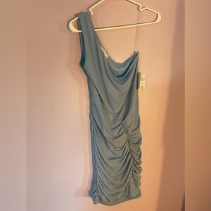 One Shoulder Light Blue Dress